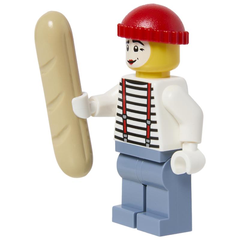 Minifigure French Mime with Baguette